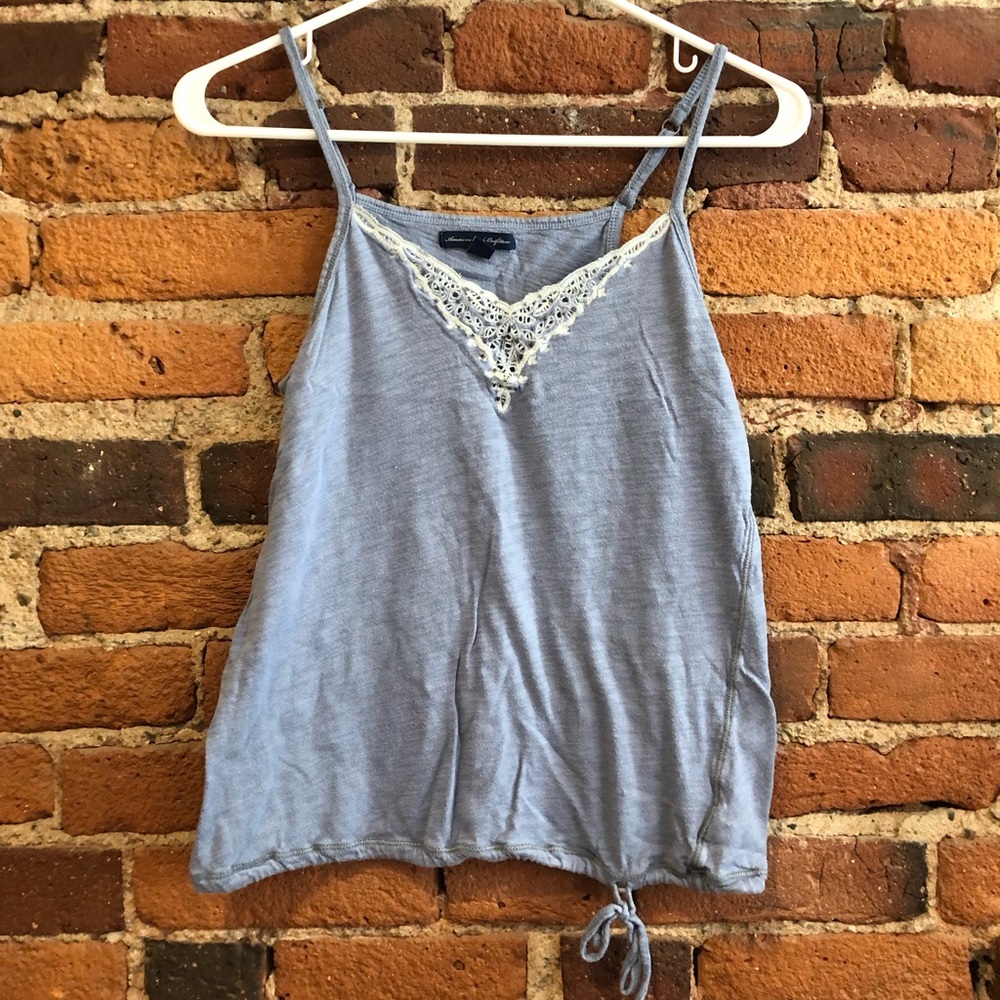 American Eagle blue tank top.